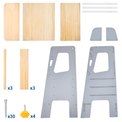 Toddler Standing Tower Kids Learning Tower Adjustable Height Step Stool with Back Safety Bar and Anti-Slip Pad Bathroom Kitchen Helper Stool 100kg Capacity