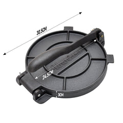 12 Inch Cast Iron Tortilla Press Heavy Duty Non-Stick Roti Maker Masa Flour Tortillas Dough Presser for Homemade Flatbreads Quesadilla Rotis Empanadas