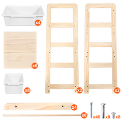 Kids Toy Storage Organizer Multipurpose Pine Wood Bin Shelf with 6-Tier Bookshelf and 12 Removable Storage Bins for Bedroom Playroom Nursery Classroom