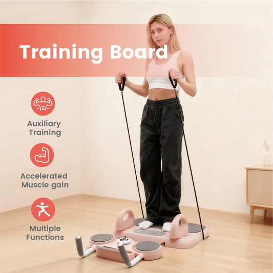 6-In-1 Training Board Multifunctional Push-Up Chest Muscles Abs Exercise Board with Resistance Bands and Real Time Display Portable Home Gym Equipment