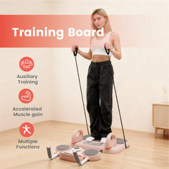 6-In-1 Training Board Multifunctional Push-Up Chest Muscles Abs Exercise Board with Resistance Bands and Real Time Display Portable Home Gym Equipment