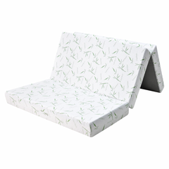 15cm Tri Fold Foldable Mattress Full Size Bedding Mattress High Density Foam Floor Mat with Soft Removable Cover for Guest Bed RV Camping 201 x 150  x 15cm