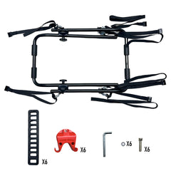 3-Bike Trunk Mount Rack Carbon Steel Frame Car Rear Rack for Sedans SUVs Hatchbacks with Soft Padding and Adjustable Stability Straps 45kg Load Capacity