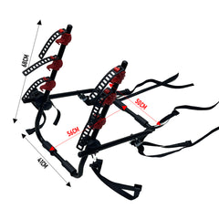 3-Bike Trunk Mount Rack Carbon Steel Frame Car Rear Rack for Sedans SUVs Hatchbacks with Soft Padding and Adjustable Stability Straps 45kg Load Capacity