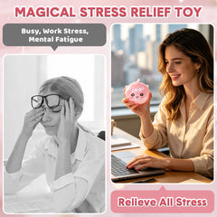 Pink Unicorn Squishy Fidget Toy Soft Glitter Sensory TPR Stress Relief Ball Dumpling Mystery Box for Adults Kids Teens Party Holiday Birthday Gift 95x50mm