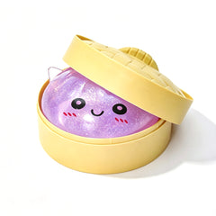 Purple Unicorn Squishy Fidget Toy Soft Glitter Sensory TPR Stress Ball Dumpling Mystery Box for Adults Kids Teens Party Holiday Birthday Gift 95x50mm