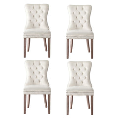 1 Set of 4 Artiss Dining Chairs Beige Velvet
