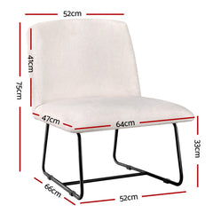 Artiss Accent Chair Armchair Cross Leg Beige