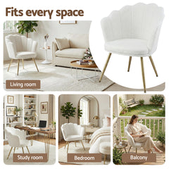 Artiss Armchair Teddy Fleece White Callista