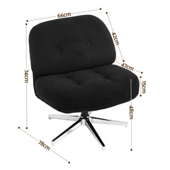 Artiss Swivel Chair Nursing Armchair Lounge Corduroy Steel Star Base Black