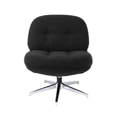 Artiss Swivel Chair Nursing Armchair Lounge Corduroy Steel Star Base Black
