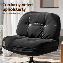 Artiss Swivel Chair Nursing Armchair Lounge Corduroy Steel Star Base Black