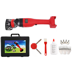 3500RPM Cordless Electric Sheep Shears with Extra 9 Straight Tooth Blades Wool Animal Clipper Kit for Shearing Sheep Goats Cattle --Skin Only