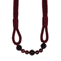 Burgundy Beaded Rope Curtain Tieback