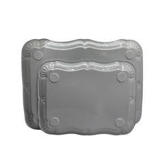 White Metal Serving Tray Set | Minimalist & Food-Safe Home Organisers (2pc)