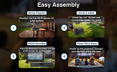Laser Outdoor Cinema: Full HD Projector, 144" Screen & Soundbar