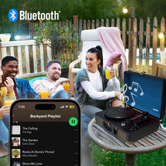 Bluetooth Suitcase Turntable with Speaker