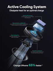 Aukey MagFusion Dash Pro Qi2 Magnetic Fast Wireless Charging Phone Mount with Active Cooling (HD-MC13A)