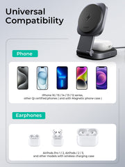 Aukey MagFusion L Qi2 Foldable 2 In 1 Magnetic Wireless Charger (LC-MC211)
