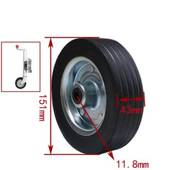 6" 150MM Heavy Duty 500KG 1100LB Solid Rubber Wheel for Jockey Wheel Replacement