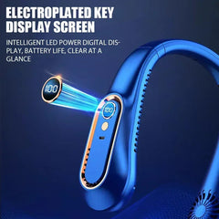 NNEOBA Neck Bladeless Fan Mini Portable-Blue