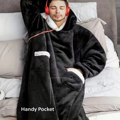 Flannel Hooded TV Blanket for Winter Warmth