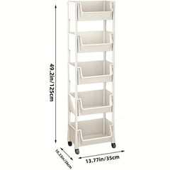 Mobile Bookshelf Office Cart (5-Tier)