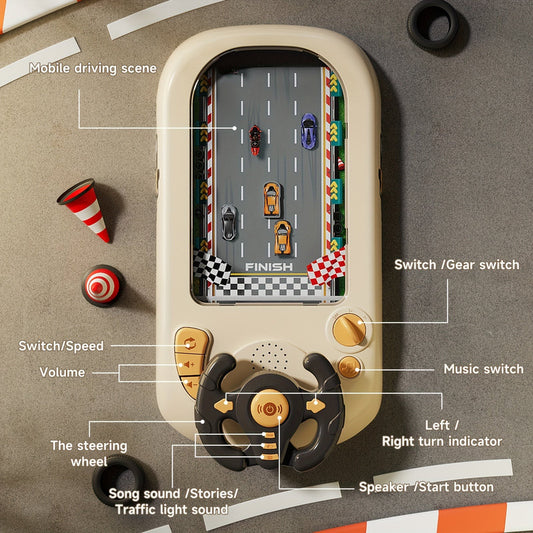 Racing Steering Wheel Toy for Kids Interactive Play