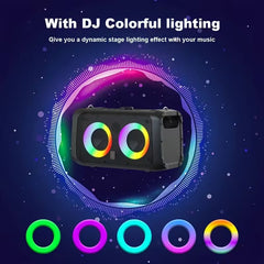Portable Karaoke Speaker with 2 Wireless Microphones