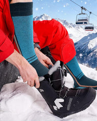 OutdoorMaster Thermolite Merino Wool Ski Socks, Compression Thermal Snowboarding Socks for Men & Women, Cold Weather-4-Pack