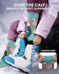 OutdoorMaster Merino Wool Ski Socks for Kids Boys & Girls Thermal Winter Warm Snowboarding Cold Weather-2 Pack,Small