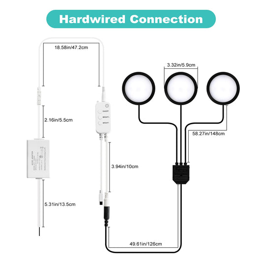 3 Pack Smart Under Cabinet Lights Hardwired,Dimmable LED Light for Kitchen Under Cabinet with Alexa Google Remote APP Control for Under Counter Lights for Cabinet Closets(Cold White)