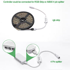 Mini Remote Controller for RGB Color LED Strip Lights, RF Dimmer for 12V DC LED Ribbon, LED Neon Sign, Wireless Remote Control for Dimmable 3528 5050 Under Cabinet Puck Lights(RGB)