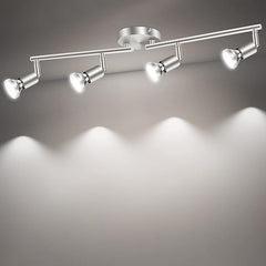 LED Ceiling Light,4 Way Rotatable Spot Lights for Ceiling,Flexible Ceiling Lights for Bedroom,Living Room, Black Nickel with Protectiv Bulb Trims(Gu10 Bulbs Not Included)