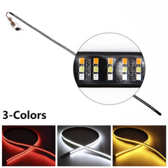 Tailgate Light Bar 60 Inch Triple Row Tail light bar for Pickup Trailer SUV RV VAN Full Function Red Brake White Reverse Amber Turn Signal double flash Light No Drill Install (60inch)