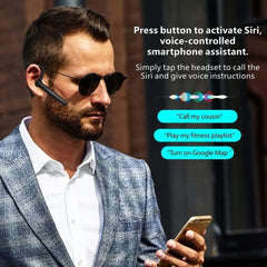 Wireless Bluetooth 5.3 Earpiece Single-Ear Headset Hands-Free Earphones in Mic