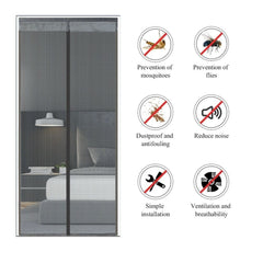 Extra Durable Magnetic Fly Screen Door Anti Mosquito Screen Mesh Curtain Grey-150x240cm