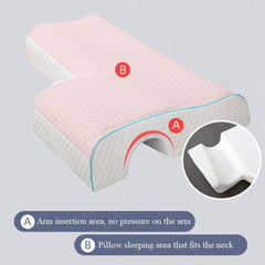 Couple Arch Pillow, Zero Pressure Pillow Slow Rebound No Pressure Hand, Pillow, Couple Sleep Double Memory Pillow-RIGHT