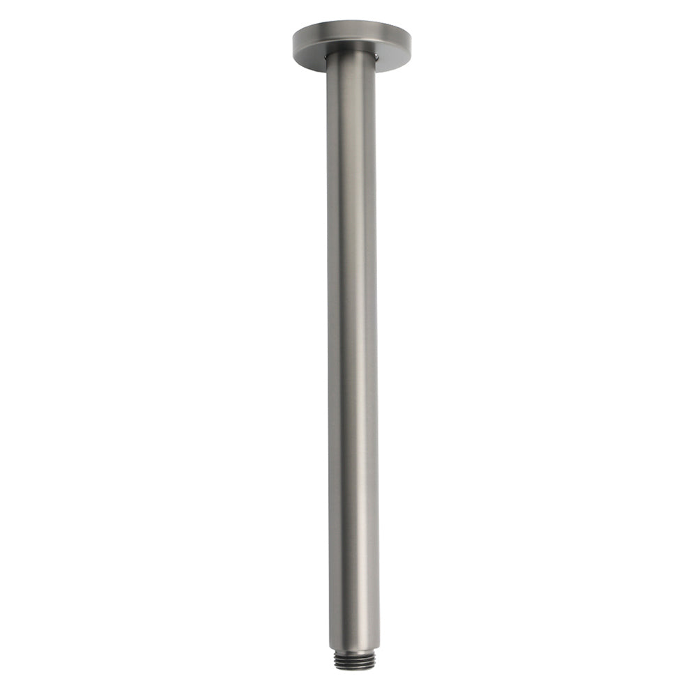 Gunmetal Round 300mm Brass Shower Arm Ceiling Mount Extension Dropper For Head