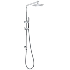 Bathroom Round 8" Rain Shower Head Single Mode Brass Handheld Spray Rail Arm Set