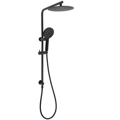 Matt Black 10" Shower Rain Head Handheld Silde Wall Arm Rail Dual Bath Set