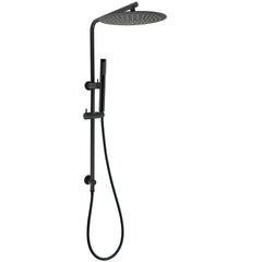 Round 300mm Rain Shower Head Brass Handheld Riser Rail Set Diverter Matt Black