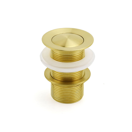 Watermark 32mm Pop Up Push Waste Plug No Overflow Basin Sink Drain Brushed Gold