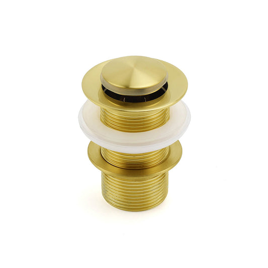 Watermark 32mm Pop Up Push Waste Plug No Overflow Basin Sink Drain Brushed Gold
