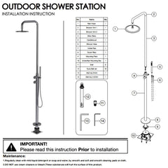 Watermark Brushed Nickel Dual Shower Handset Combo Outdoor Round 10" Head 316SUS