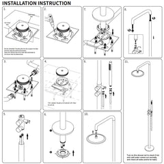 Watermark Brushed Nickel Dual Shower Handset Combo Outdoor Round 10" Head 316SUS
