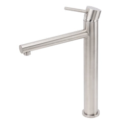 Brushed Nickel Classic Round Bathroom Basin Straight Spout Mixer Sink Faucet Tap