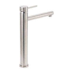 Brushed Nickel Classic Round Bathroom Basin Straight Spout Mixer Sink Faucet Tap