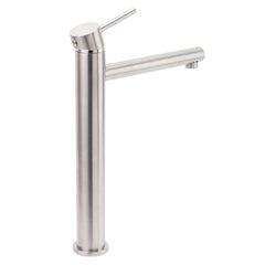 Brushed Nickel Classic Round Bathroom Basin Straight Spout Mixer Sink Faucet Tap