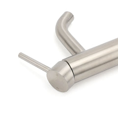 Brushed Nickel Round Curve Kitchen Laundry Basin Mixer Vanity Counter Top Faucet